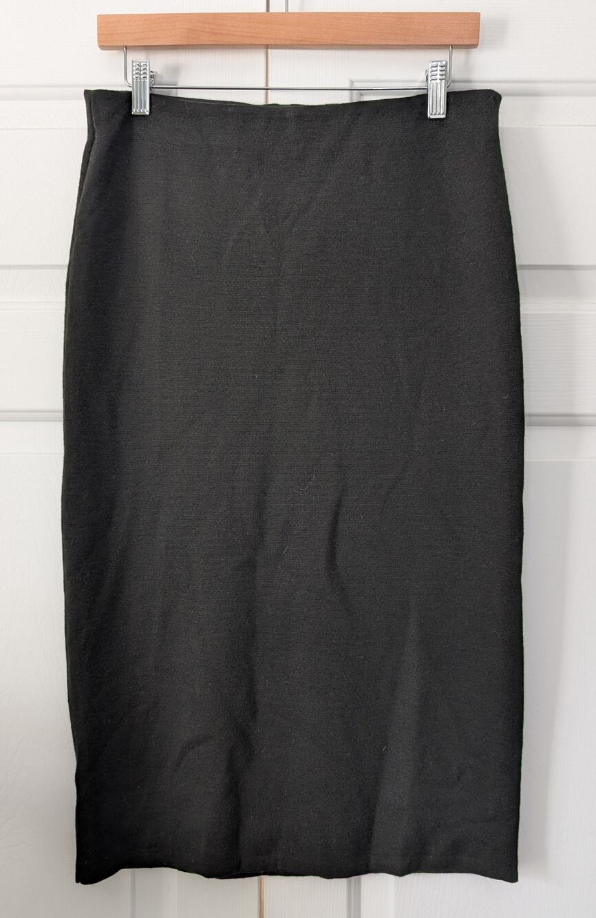 Ann Taylor Midi Black Wool Blend Skirt NEW!